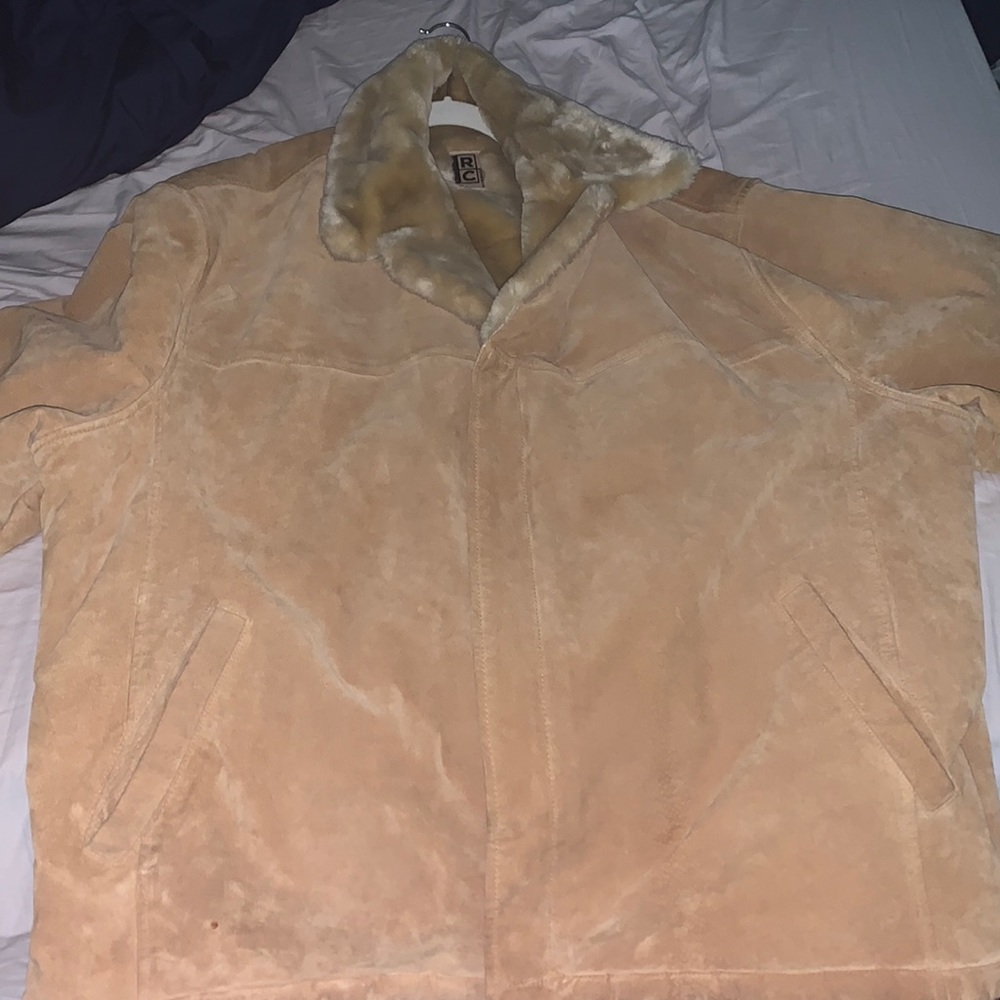 Robert comstock genuine leather jacket fur lining